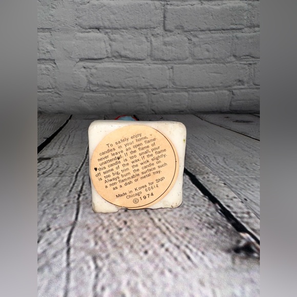 1974 Blue Dog get well candle with original warning label. - Picture 5 of 5